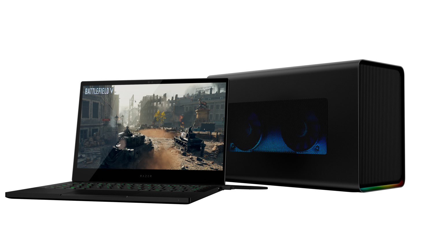 Razer Core X Chroma [2019] - 1 - with laptop - Blade Stealth.jpg