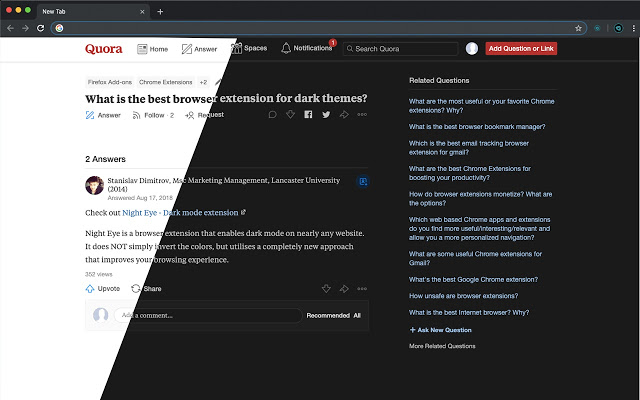 dark reader chrome extensions