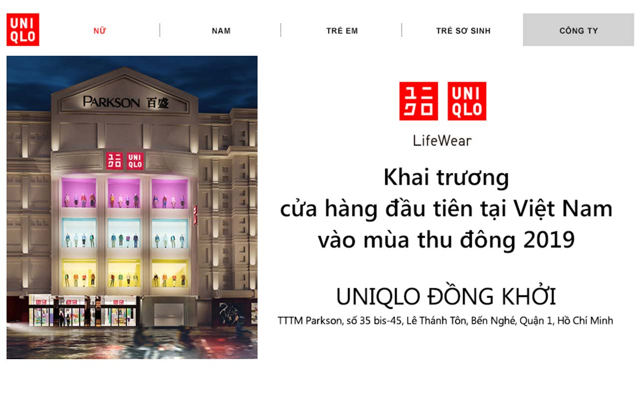 Uniqlo sẽ khai trương cửa hàng đầu tiên tại Việt Nam vào ngày 612