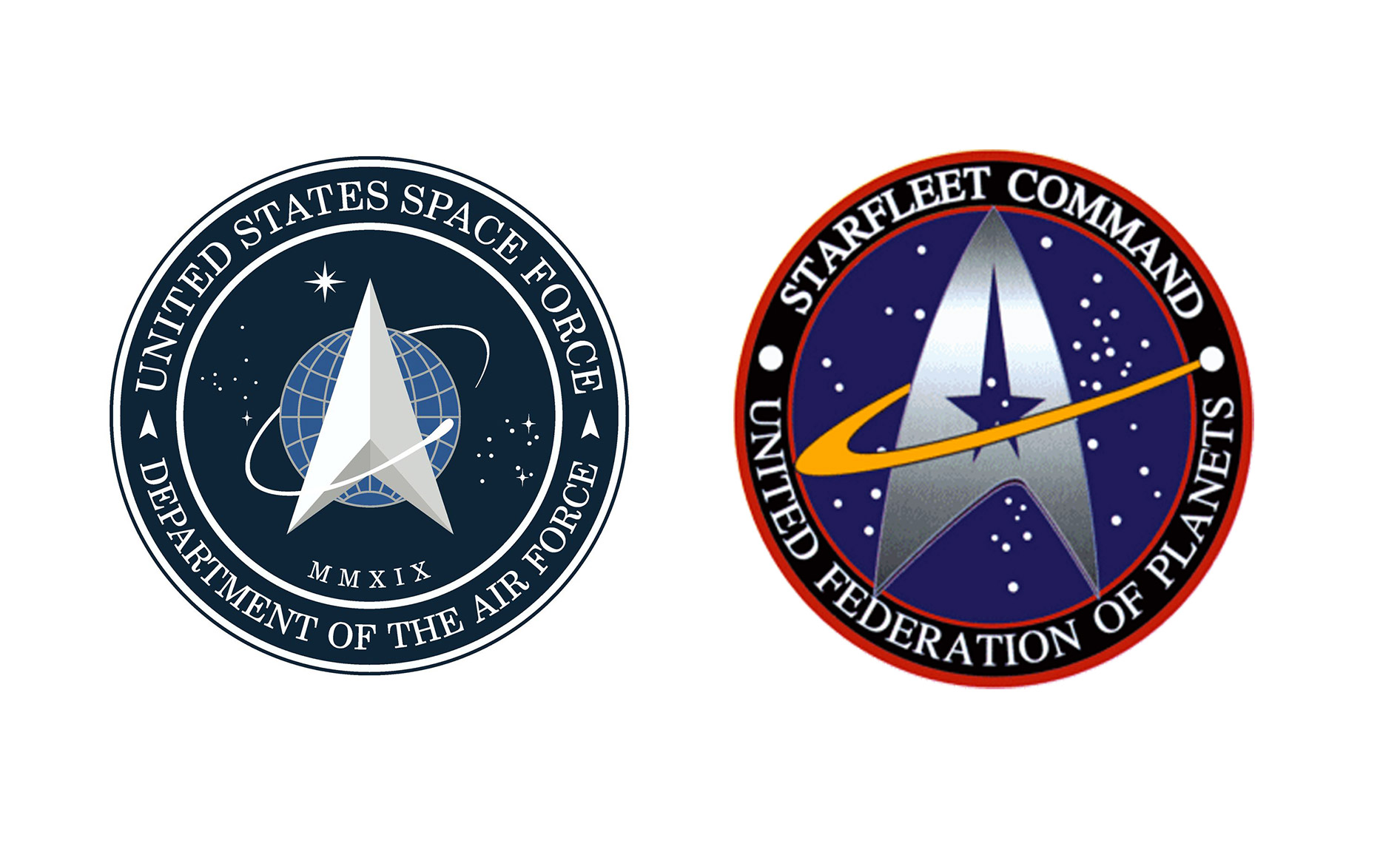 Đây là logo của Lực lượng không gian Mỹ, nhìn hao hao Star Trek