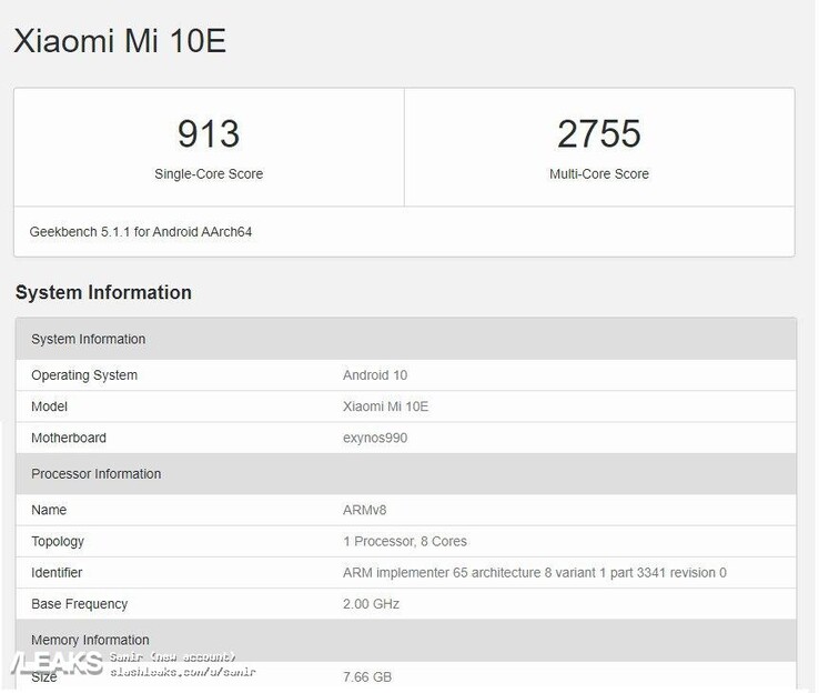 exynos 990 geekbench 4