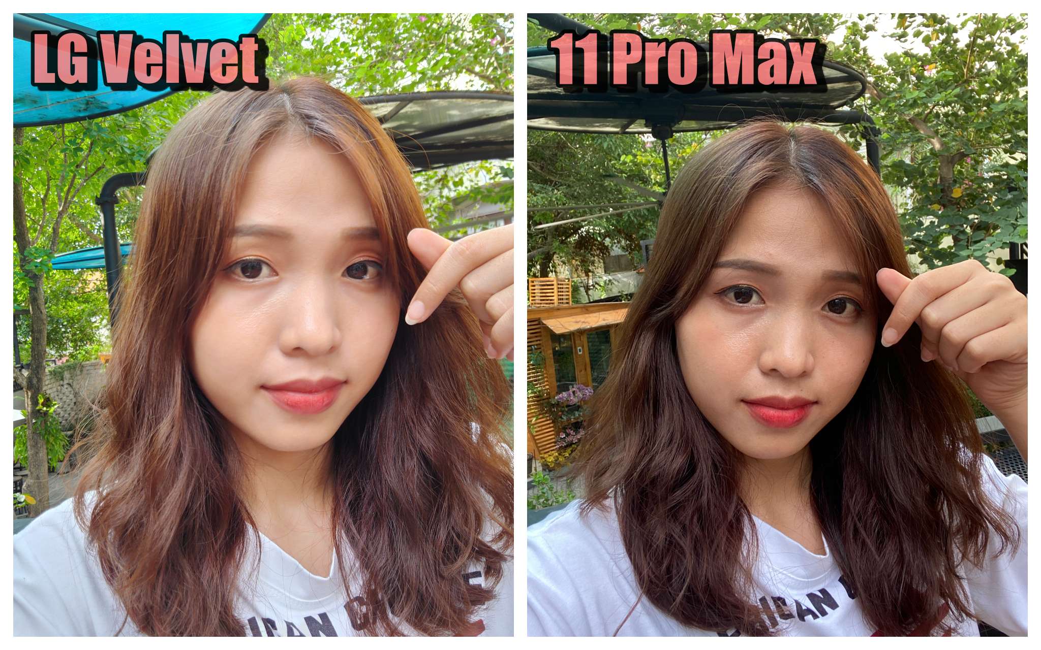 Ảnh selfie trên LG Velvet vs iPhone 11 Pro Max: rất khác
