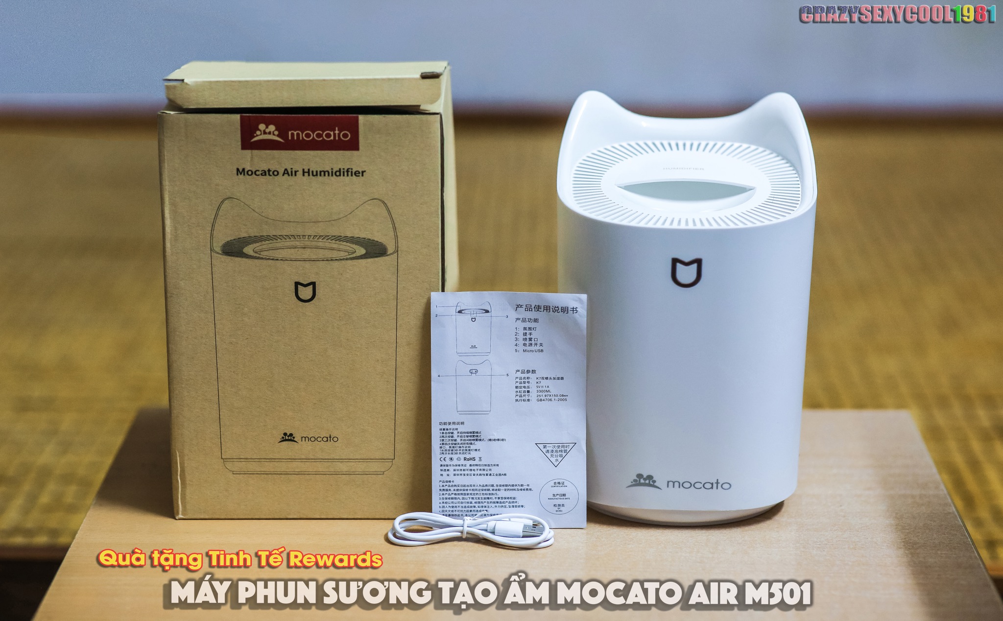 Đôi lời chia sẻ về máy phun sương Mocato Air M501 - quà tặng từ Tinh Tế Rewards