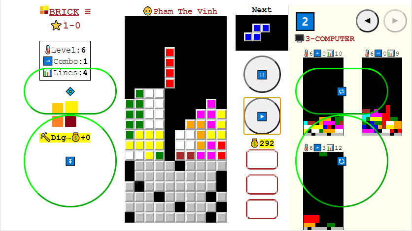 Game Tetris(Xếp Gạch) Với Cách Chơi Mới Lạ Với Điều Khiển Nhanh, Màn Chơi  Rất Khó Trên Android Phone