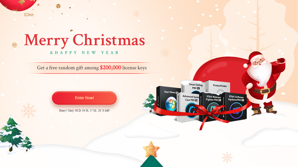 Iobit Christmas Giveaway, Tặng License Key Tổng Trị Giá Lên Tới 200.000 Usd