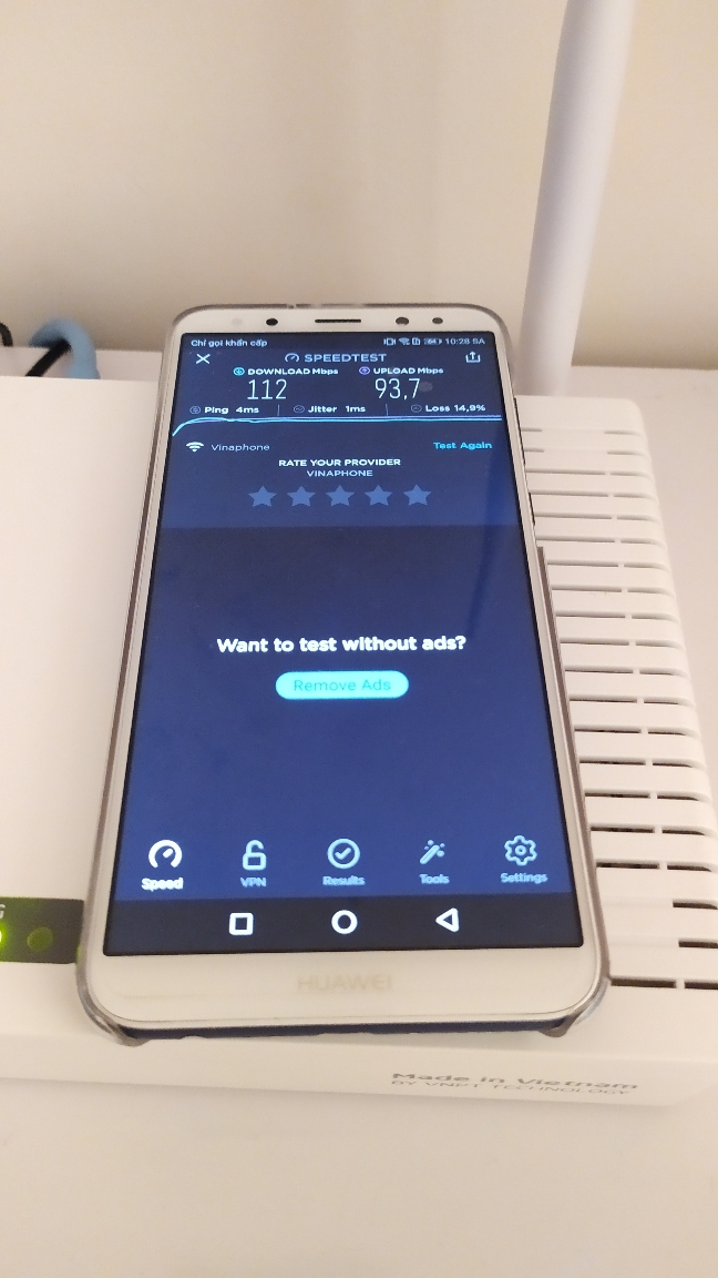 Thật bất ngờ khi thực hiện speed test trên gói home đỉnh của VNPT băng