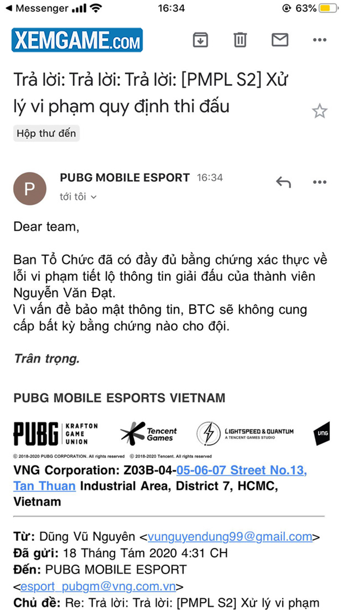 Biến căng: Game thủ tố BTC giải đấu PUBG Mobile 1,5 tỷ thiếu chuyên nghiệp, truất quyền thi đấu mà không đưa ra bằng chứng - Ảnh 8.