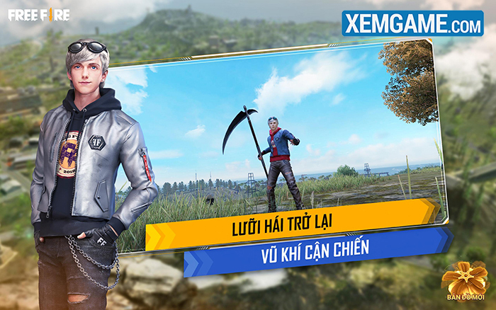 Free Fire: Cận cảnh vũ khí mới Scythe – Lưỡi hái trong Đảo Quân Sự 2.0